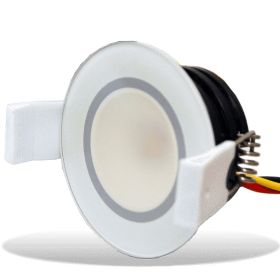 Lumishore LUX DL50 Downlight Full Spectrum CRGBW 12/24vDC 5 Watt White Bezel