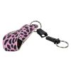 Pepper Shot 1.2% MC 1/2 oz pepper spray fashion leatherette holster and quick release keychain cheetah black/pink