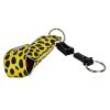 Pepper Shot 1.2% MC 1/2 oz pepper spray fashion leatherette holster and quick release keychain cheetah black/yellow