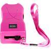 Rechargeable Runt 80,000,000 volt stun gun with flashlight and wrist strap disable pin Pink