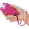 Rechargeable Runt 80,000,000 volt stun gun with flashlight and wrist strap disable pin Pink