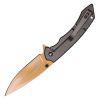 Assisted Open Folding Pocket Knife with Grey handle and Orange Blade