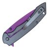 Assisted Open Folding Pocket Knife with Grey handle and Purple Blade