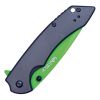 Assisted Open Folding Pocket Knife with Grey handle and Green Blade