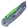 Assisted Open Folding Pocket Knife with Grey handle and Green Blade