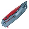 Assisted Open Folding Pocket Knife with Grey handle and Red Blade