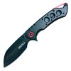 Assisted Open Folding Pocket Knife, Black Handle w/ Red Accents