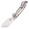 Assisted Open Folding Pocket Knife, Grey Handle w/ Blue Accents