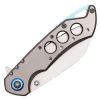 Assisted Open Folding Pocket Knife, Grey Handle w/ Blue Accents