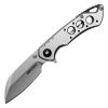 Assisted Open Folding Pocket Knife, Silver Handle w/ Black Accents