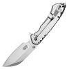 Assisted Open Folding Pocket Knife, Silver Handle w/ Black Accents