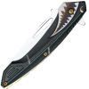 Assisted Open Folding Pocket Knife Green with Flying Shark Design
