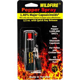 Wildfire 1.4% MC 1/2 oz pepper spray belt clip and quick release keychain