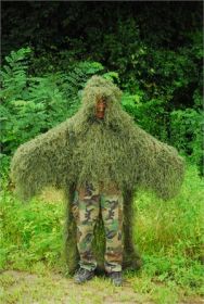 Military "Stalker" Ghillie Poncho  Synthetic thread (Option: Color Leafy Green + Rifle wrap)