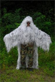 Military "Stalker" Ghillie Poncho  Synthetic thread (Option: Color Woodland + Rifle wrap)