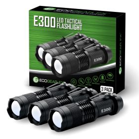 E300 EDC Tactical Flashlight (Color: 3-Pack)